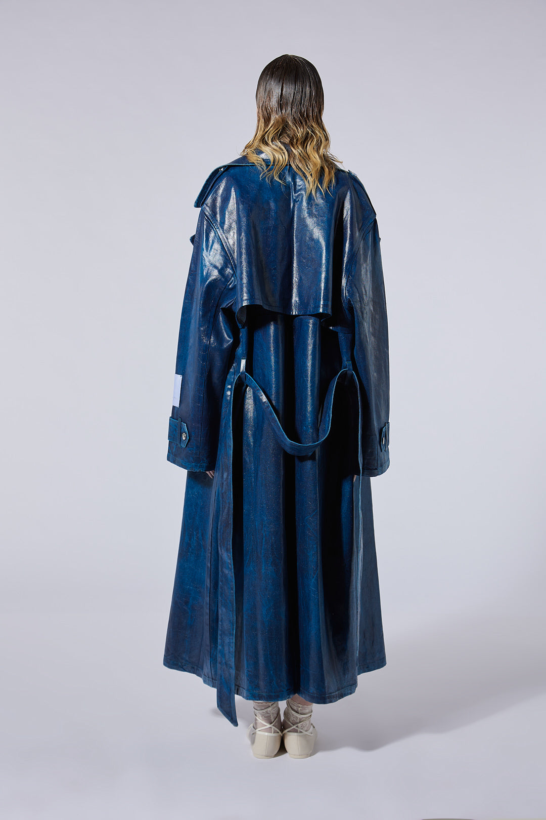 The Oversized Trench in Blueberry Wash