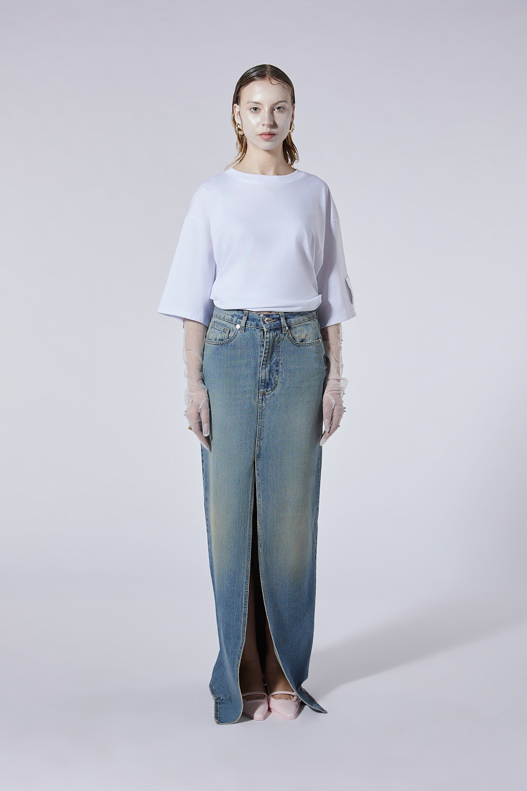 The High Long Skirt in Sugar Wash