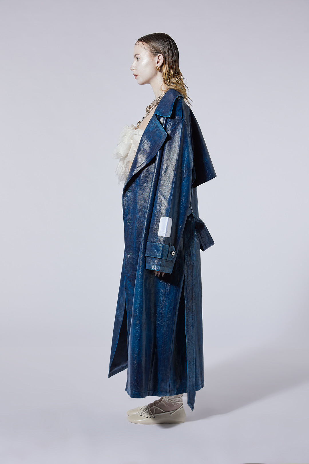 The Oversized Trench in Blueberry Wash