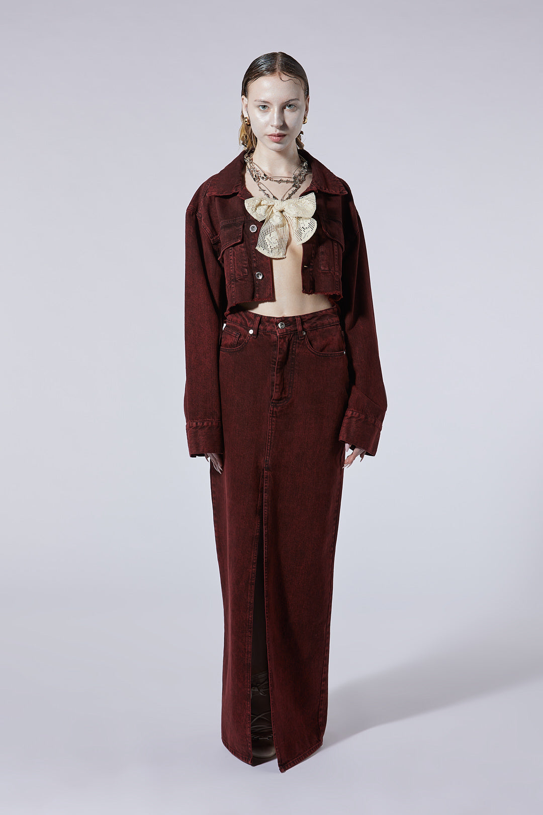 The High Long Skirt in Velvet Wash