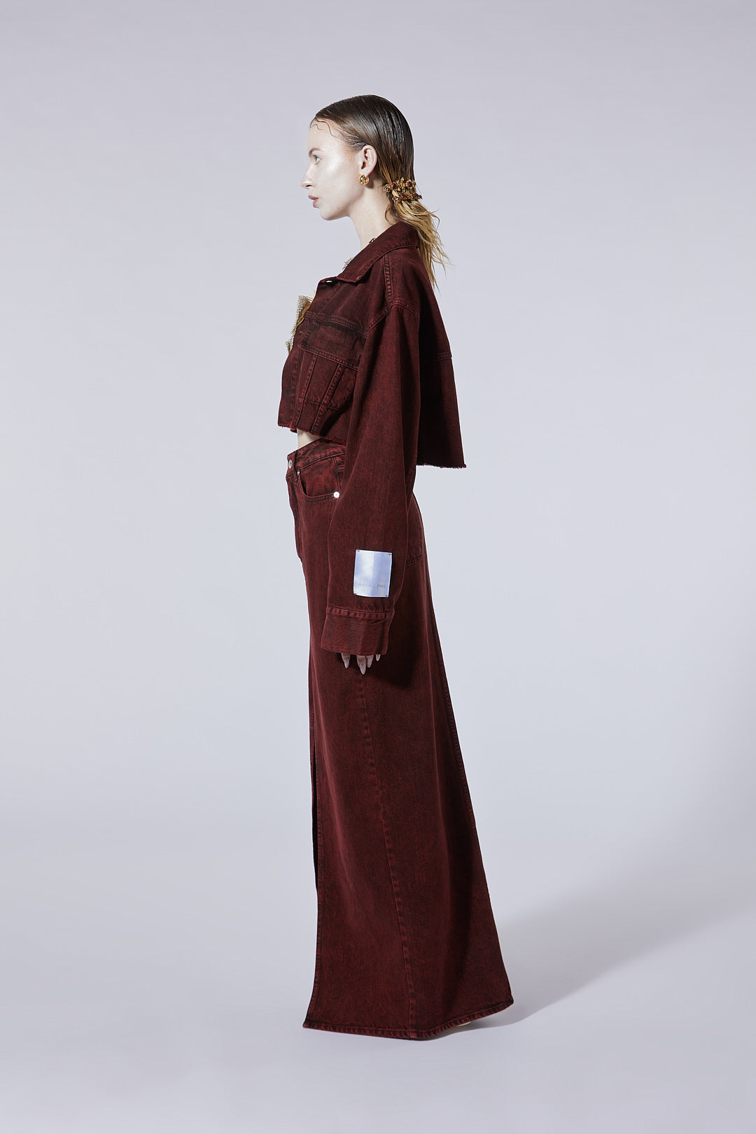 The High Long Skirt in Velvet Wash