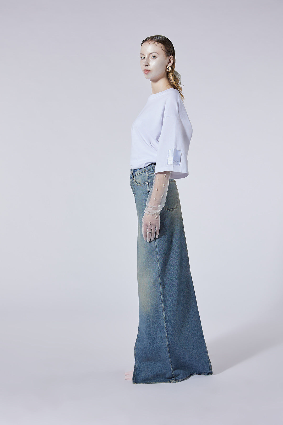 The High Long Skirt in Sugar Wash